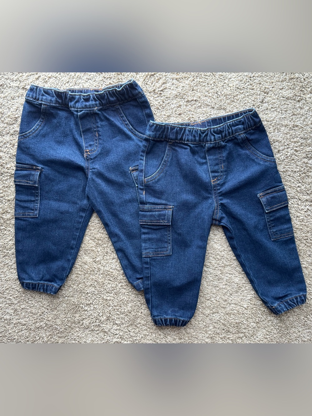 Garanimals Toddler Boys Denim Cargo Jogger Jeans 2-Pack Dark Wash Size 18M